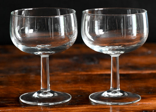 large clear cocktail coupes