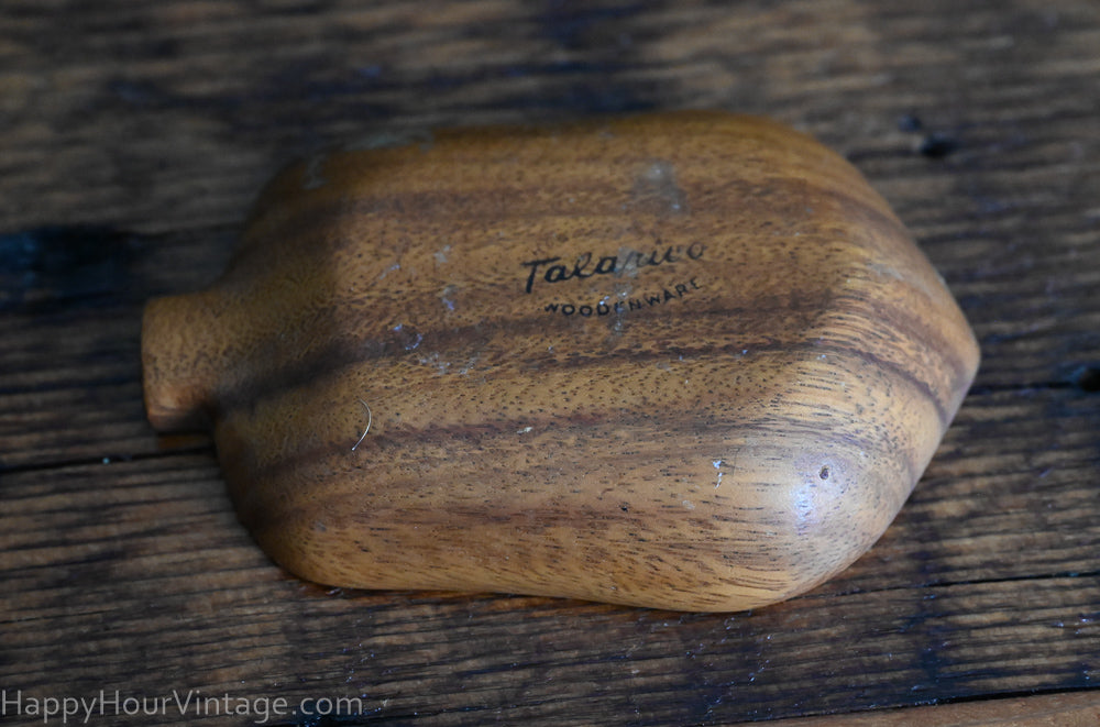 wooden acorn shaped snack bowl