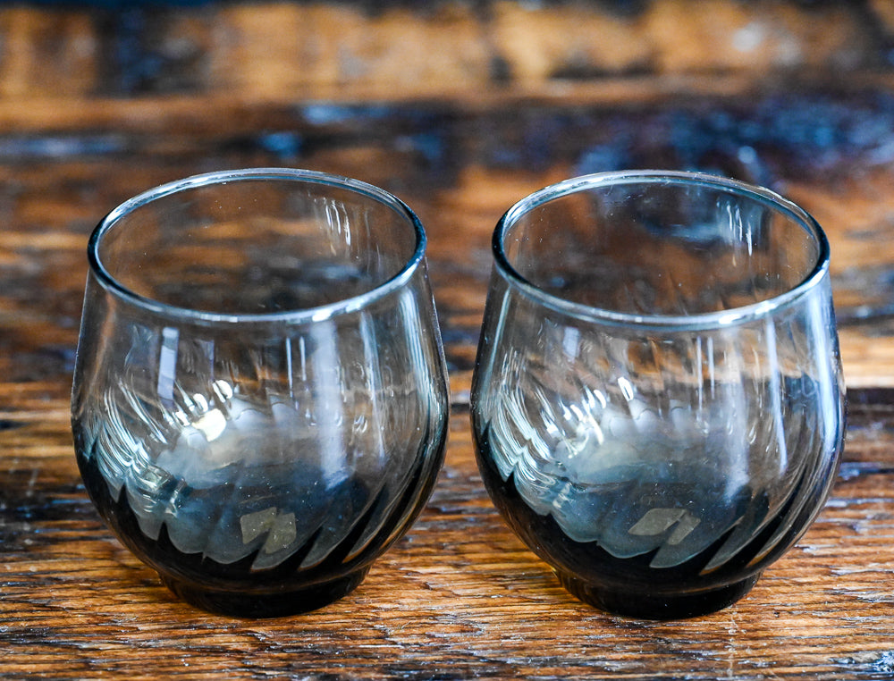 brown optic swirl glasses