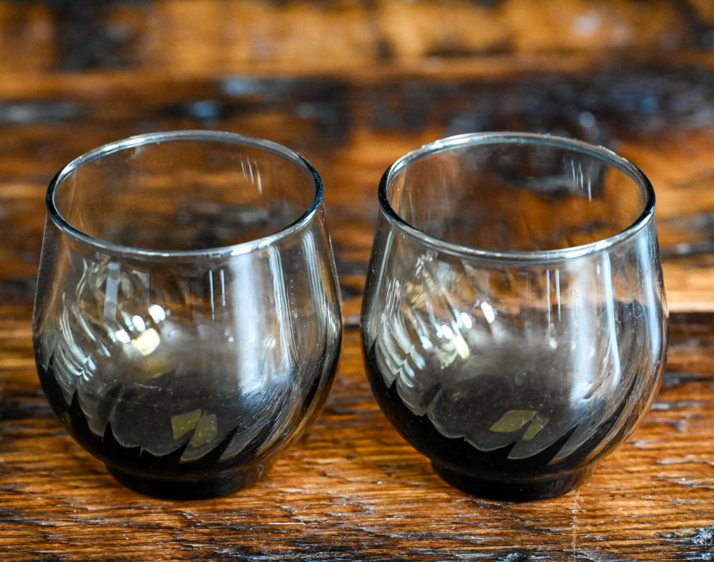 brown optic swirl glasses
