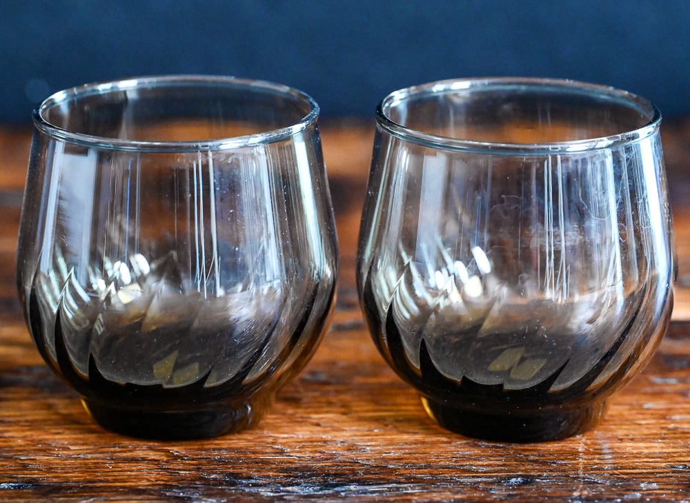brown optic swirl glasses