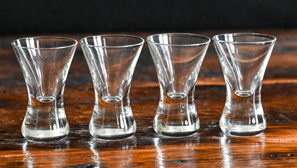 clear flared shot glass