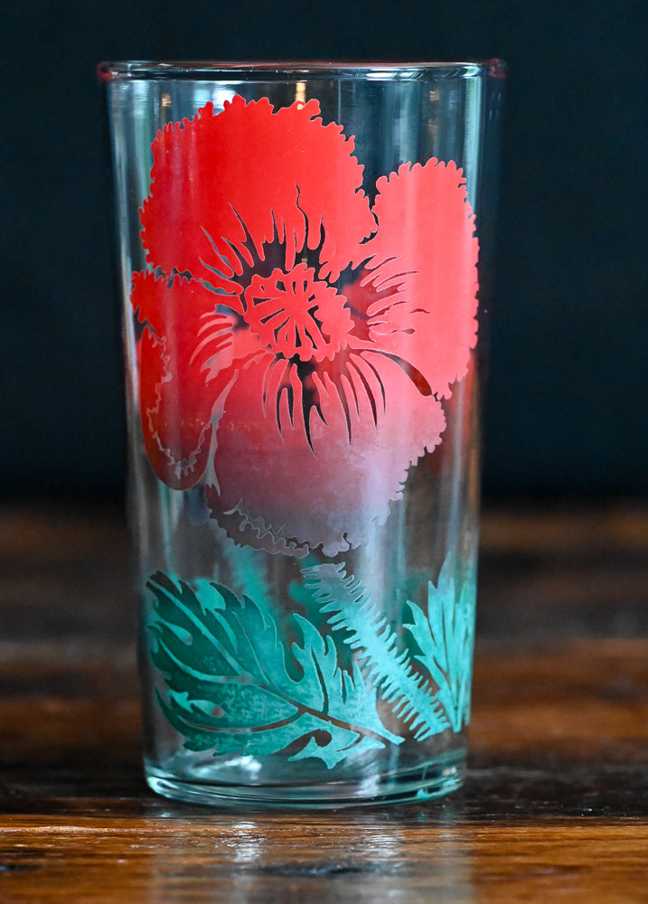 Anchor Hocking red poppies tumblers