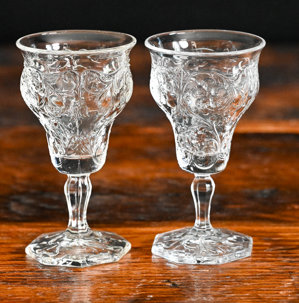 McKee rock crystal cordial glasses