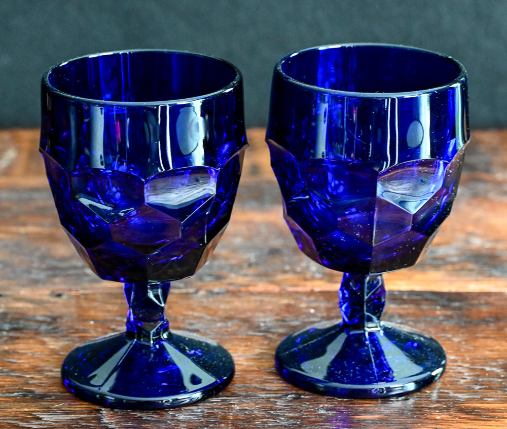 cobalt blue Viking Georgian water goblets