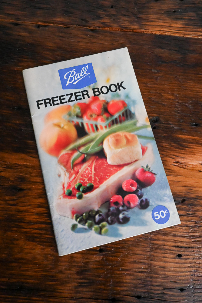 Cover of Ball Freezer book with meat, fruits and veggies