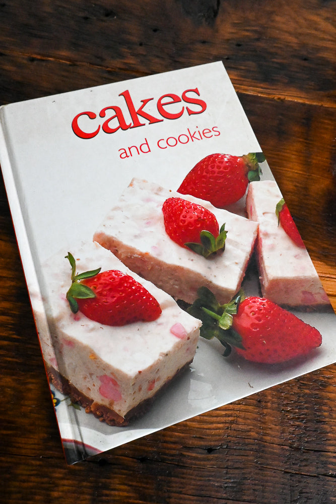 pink dessert with strawberries on Cakes and Cookies Cookbook