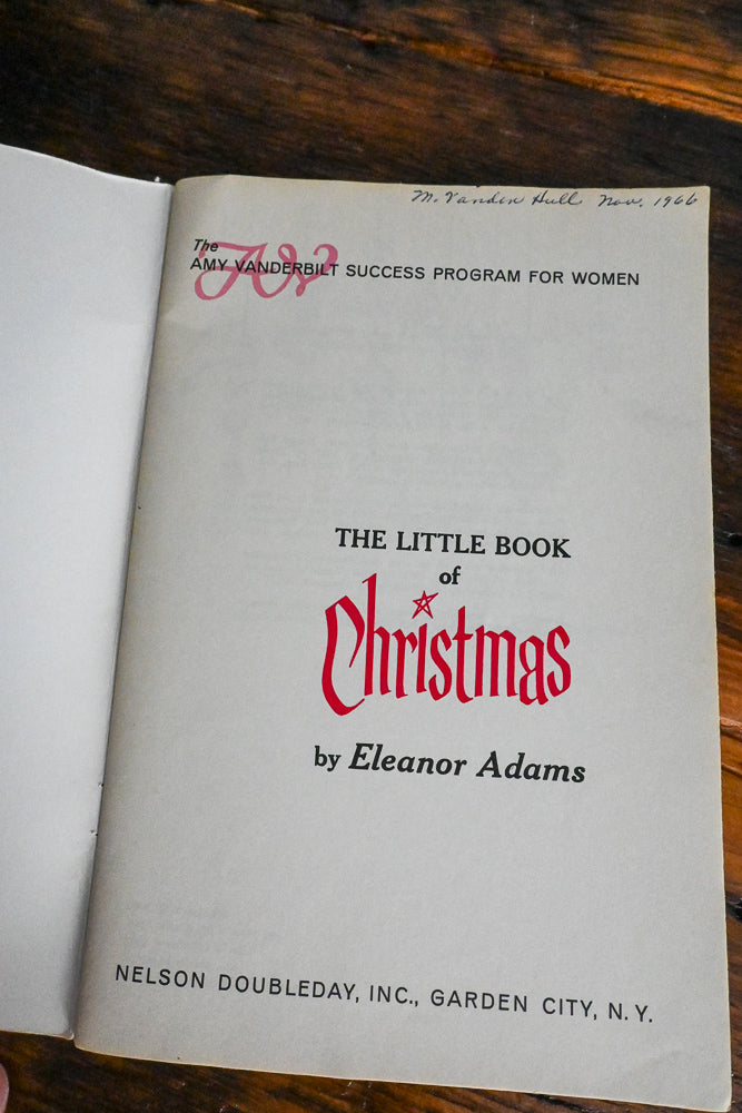 inside of Little book of Christmas cookbook