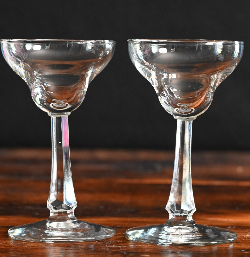 clear Libbey Commodore coupe glasses