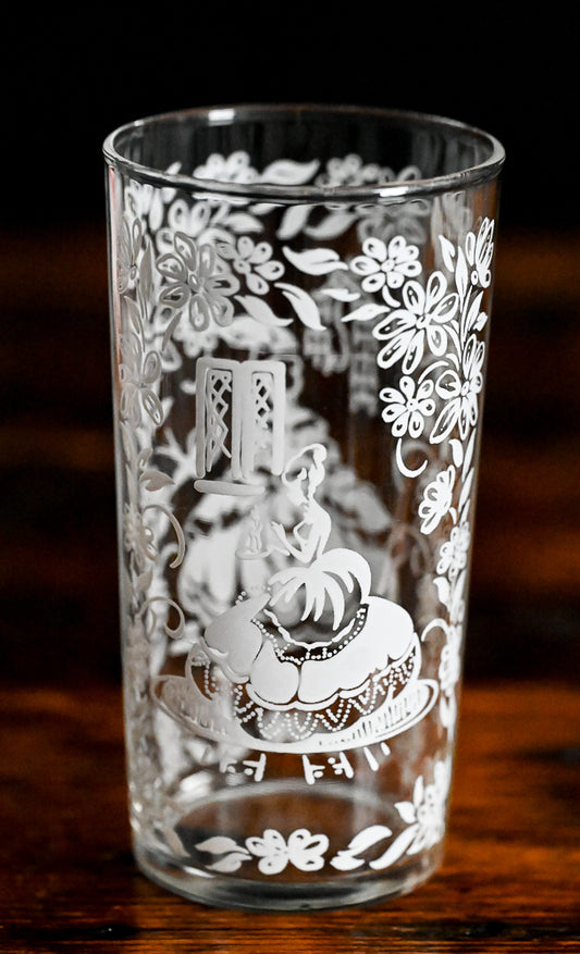 white southern belle and flowers cooler glasses