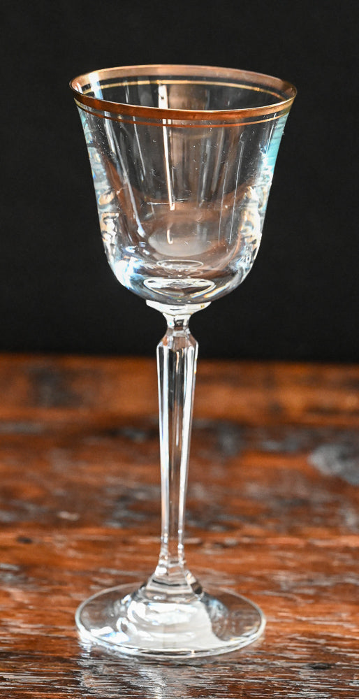 Mikasa Wheaton Wine Glass with gold rim