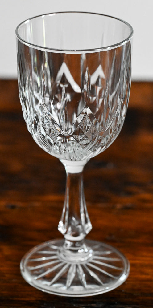 Pressed Cut glass wine glass