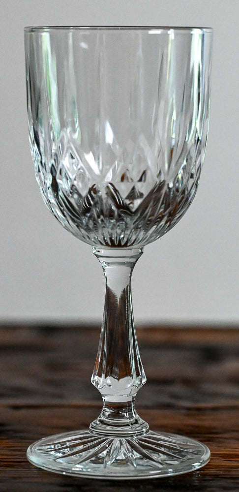 Pressed Cut glass wine glass