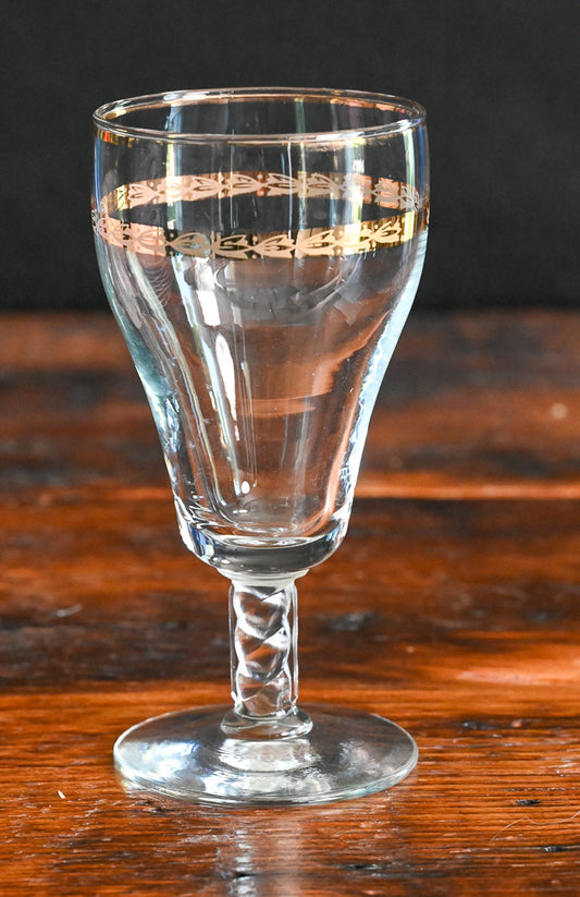 22K gold band Libbey goblet