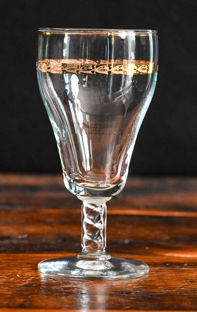 22K gold band Libbey goblet