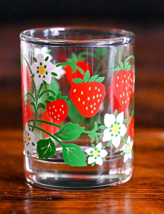 strawberry print juice glasses