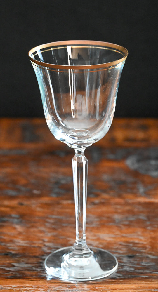 Mikasa Weaton Water Goblet with gold rim