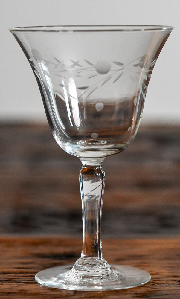 clear glass etched with branches