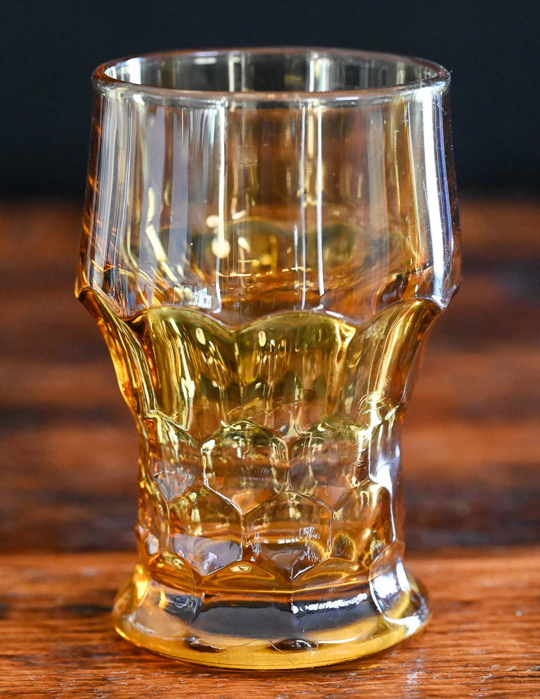 amber Anchor Hocking Georgian Honeycomb tumblers