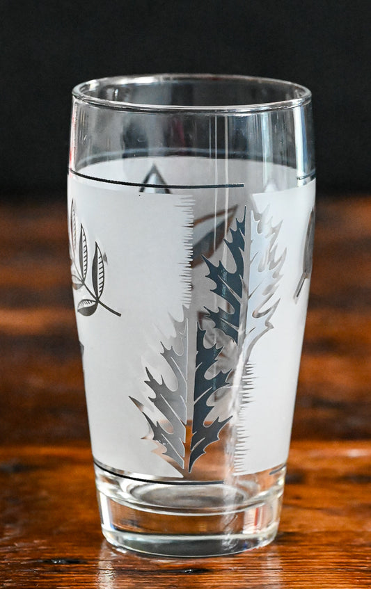 Libbey silver leaf frosted tumblers