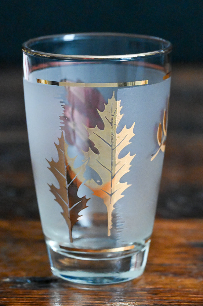 Libbey gold leaf frosted tumbler