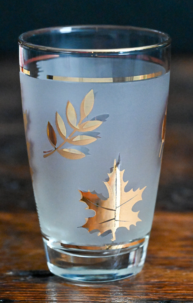 Libbey gold leaf frosted tumbler