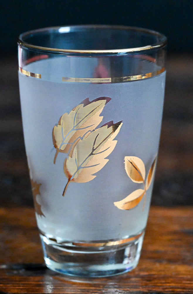 Libbey gold leaf frosted tumbler