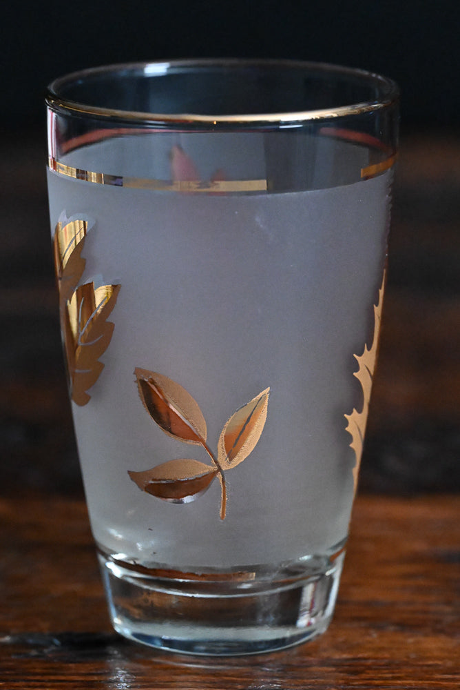 Libbey gold leaf frosted tumbler