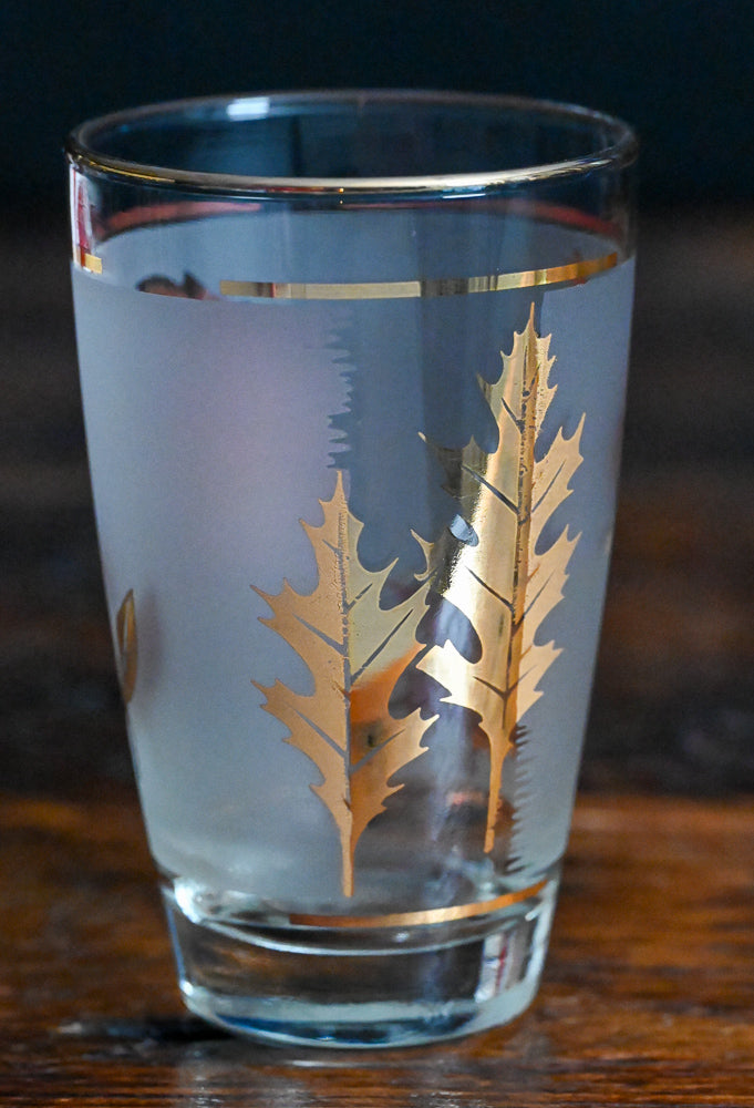 Libbey gold leaf frosted tumbler