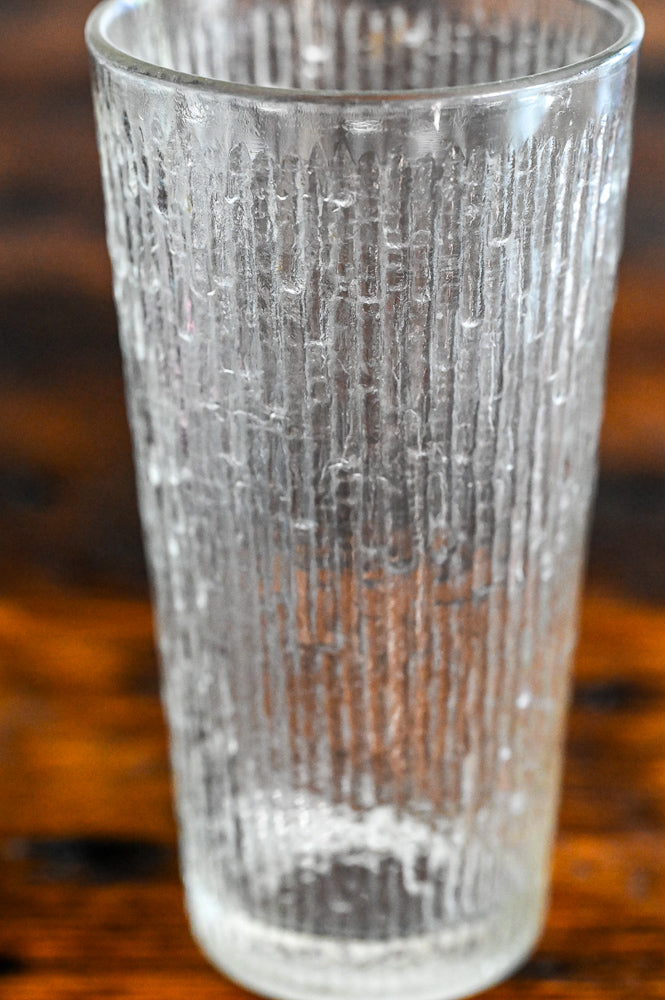 Jeannette Glass clear tree bark pattern glass