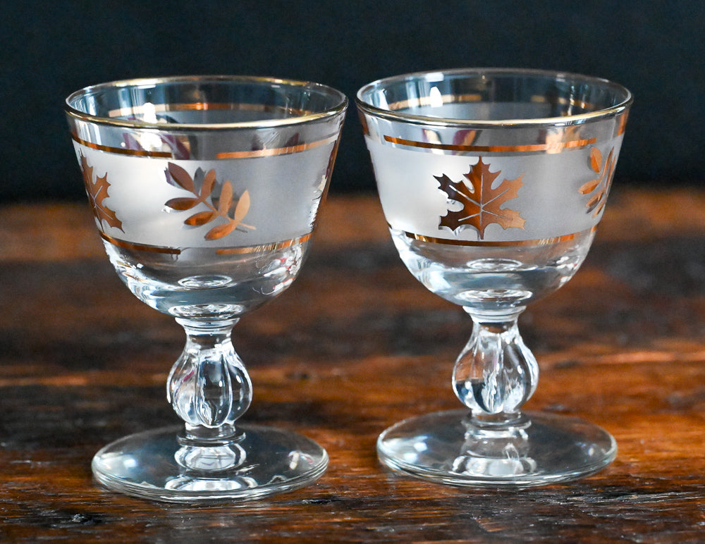 gold leaf Libbey cocktail coupes