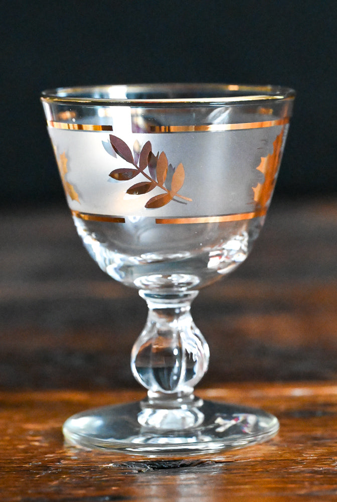 gold leaf Libbey cocktail coupes