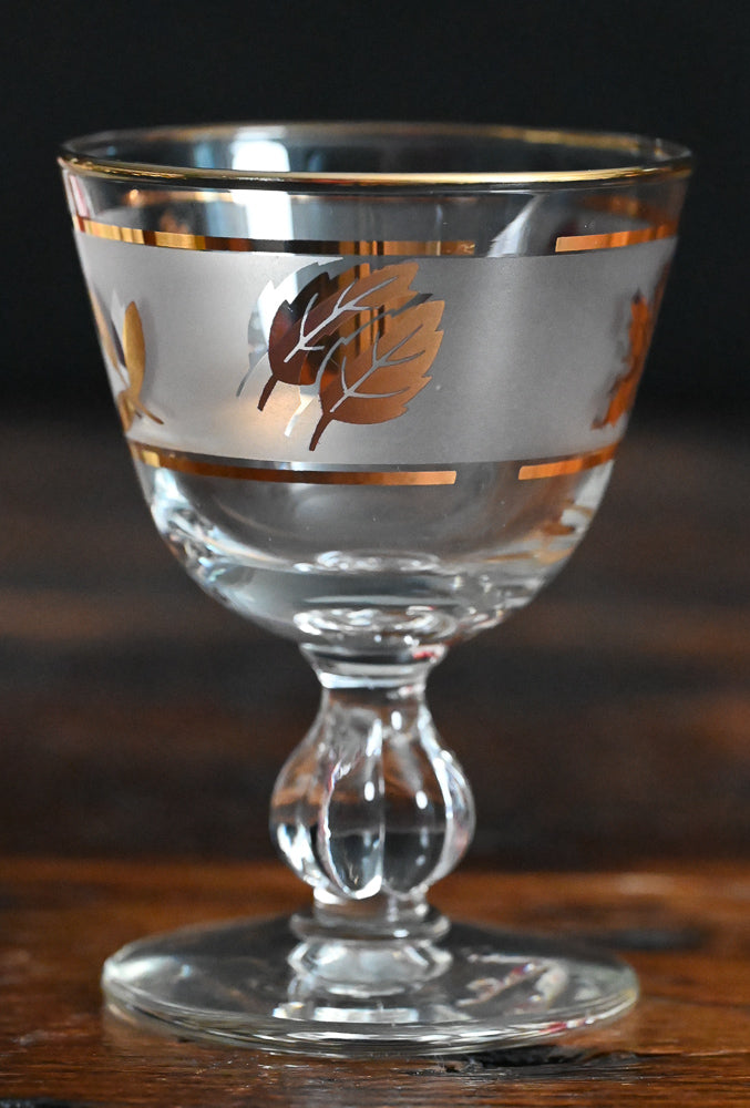 gold leaf Libbey cocktail coupes