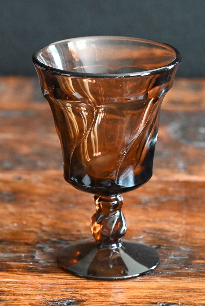 brown Fostoria Jamestown goblet