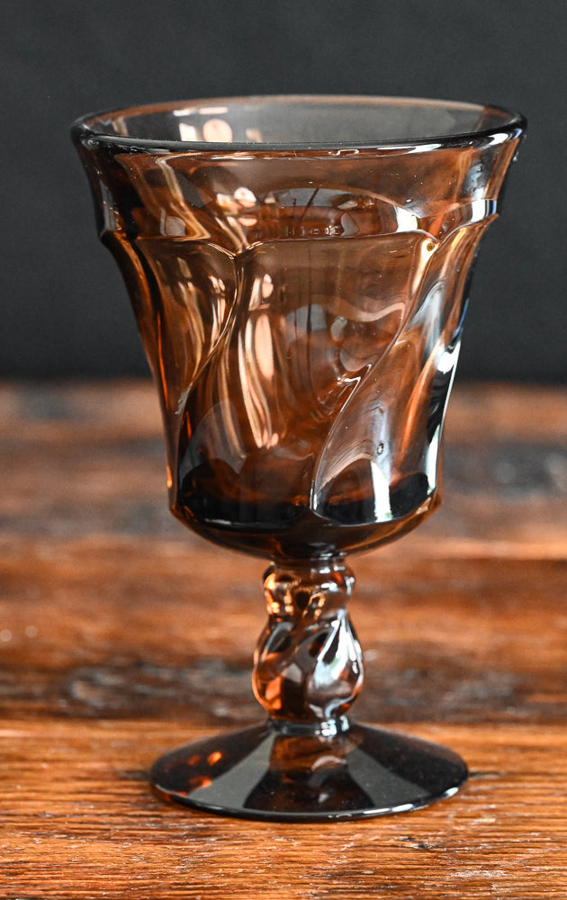 brown Fostoria Jamestown goblet