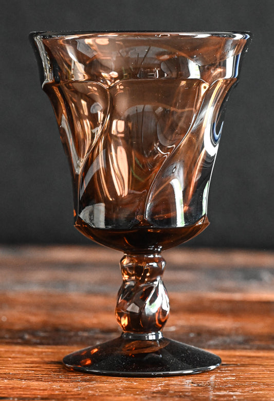 brown Fostoria Jamestown goblet