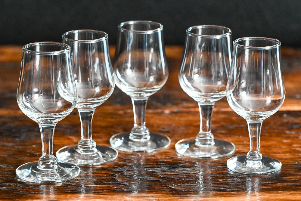 clear tulip cordial glasses