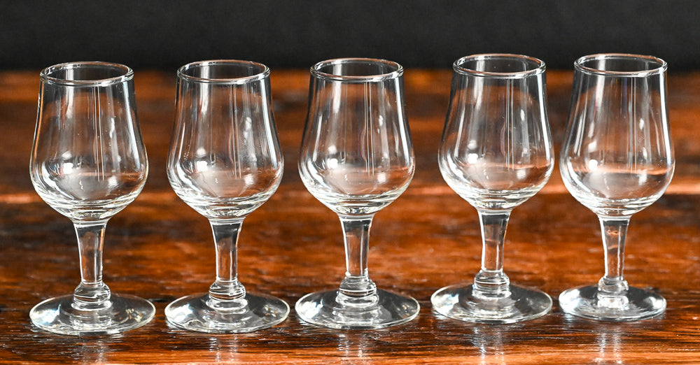 clear tulip cordial glasses