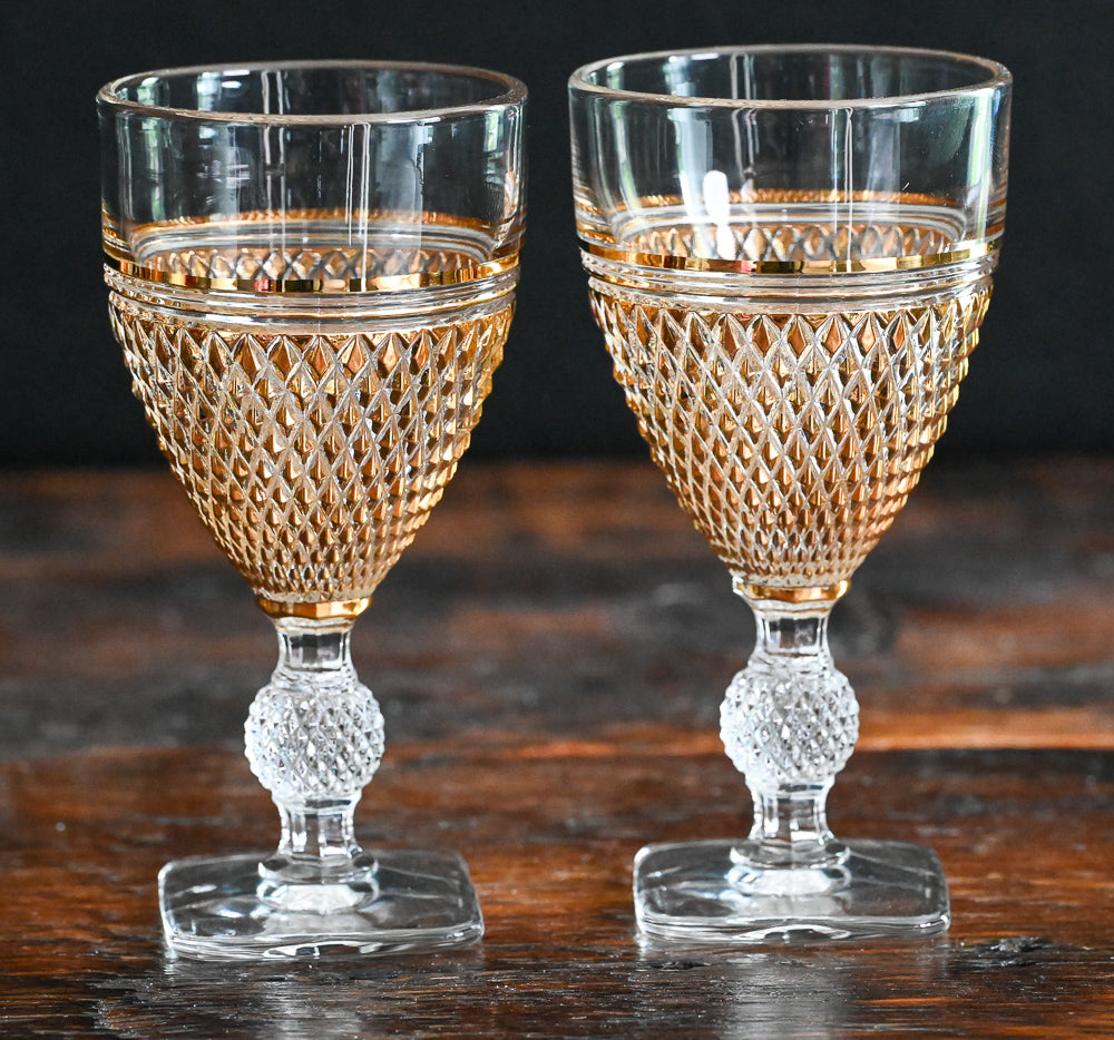 gold Imperial Glass Mount Vernon Wine Glasses