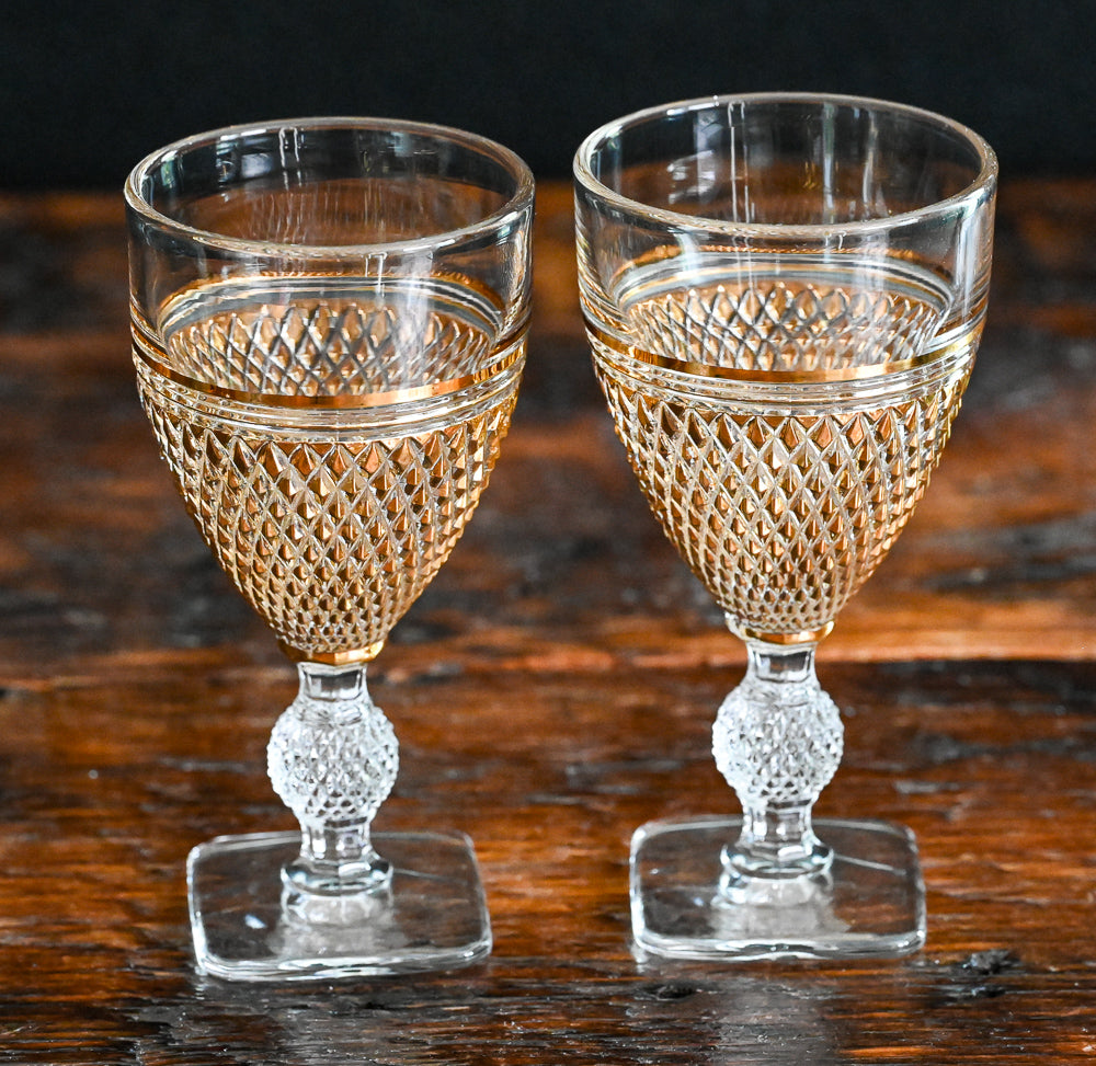 gold Imperial Glass Mount Vernon Wine Glasses