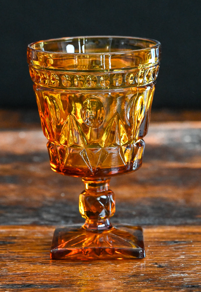 amber Indiana Glass Colony Park Lane Goblets