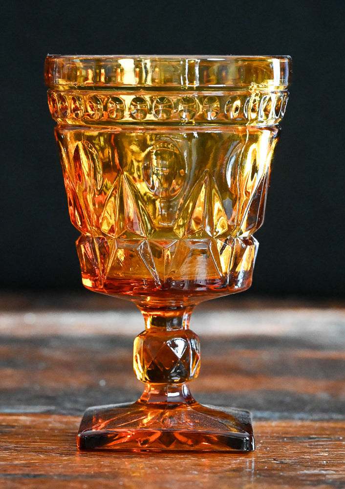 amber Indiana Glass Colony Park Lane Goblets