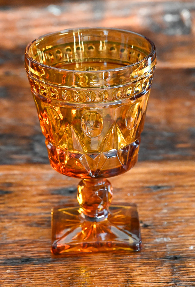 amber Indiana Glass Colony Park Lane Goblets