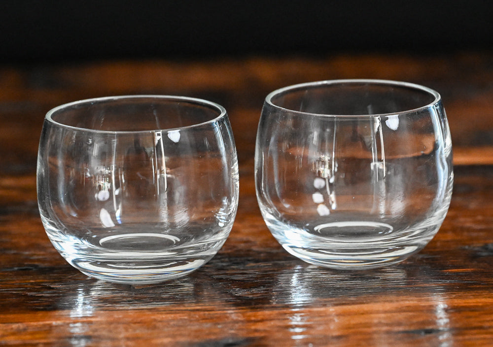 clear roly poly glass