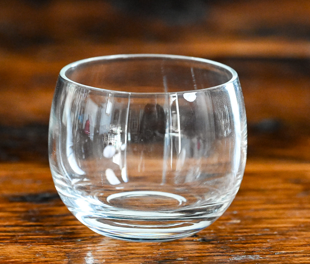 clear roly poly glass