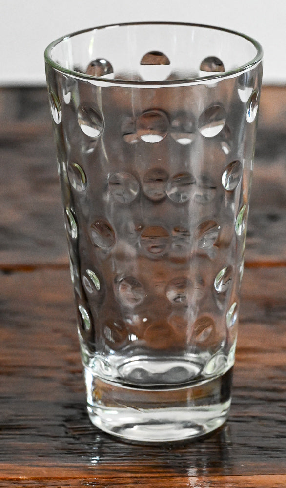 bubble imprint clear highball glass