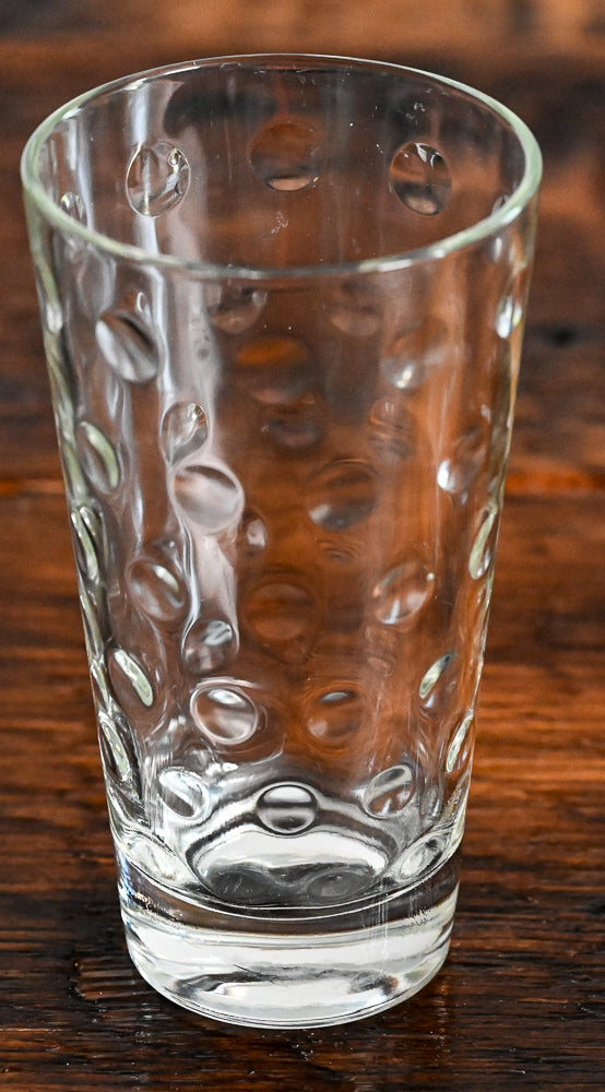 bubble imprint clear highball glass