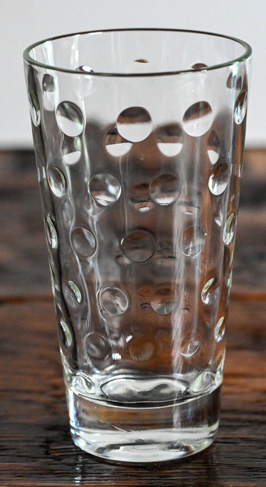 bubble imprint clear highball glass