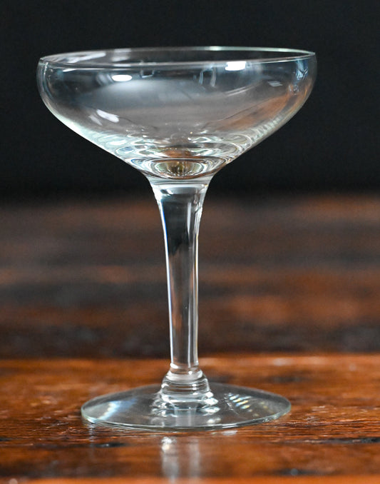 clear glass cocktail coupe