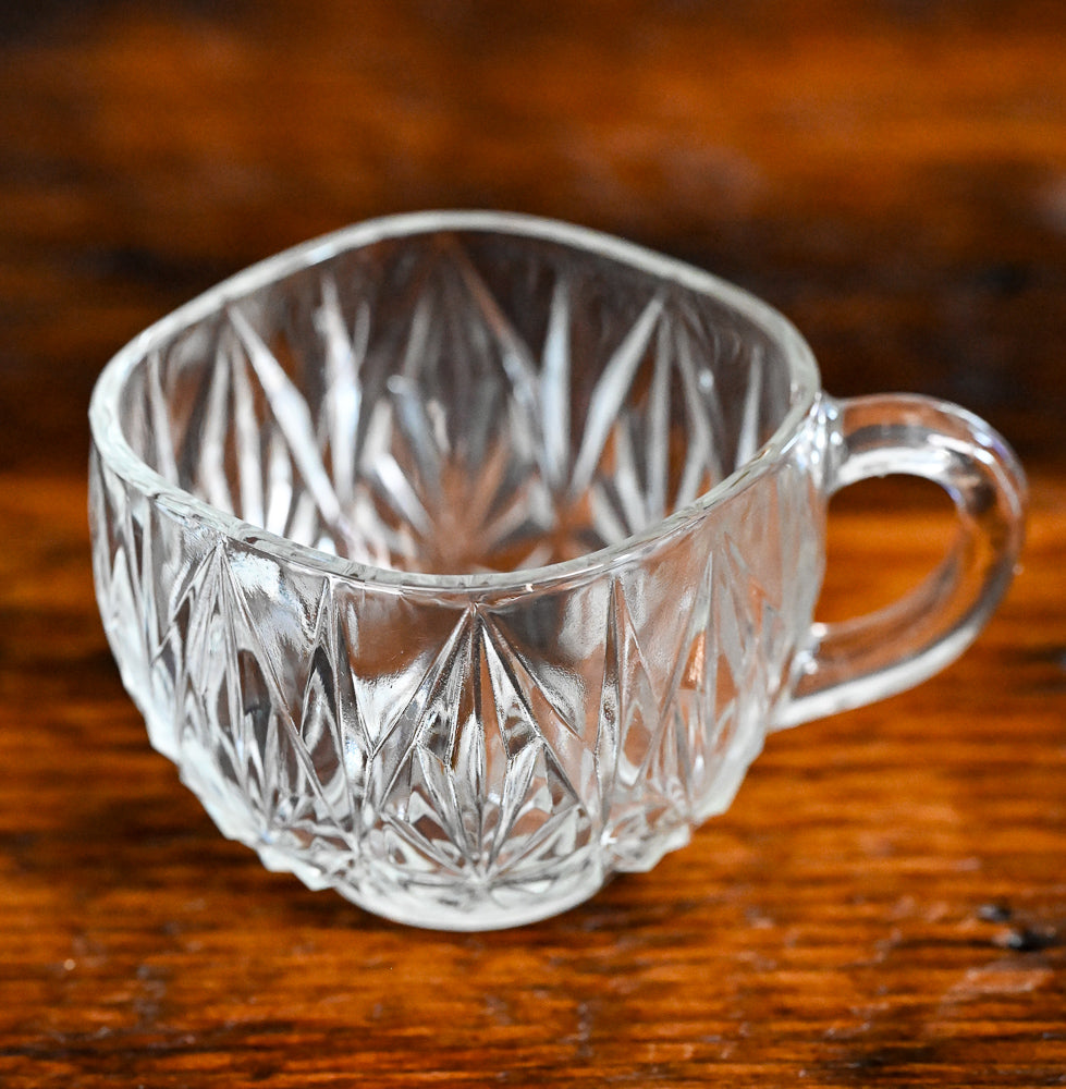 Hazel Atlas clear cut glass punch cup